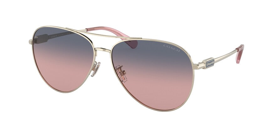 Coach CD474 HC7140 Pilot Sunglasses  90050J-SHINY LIGHT GOLD 61-14-140 - Color Map gold