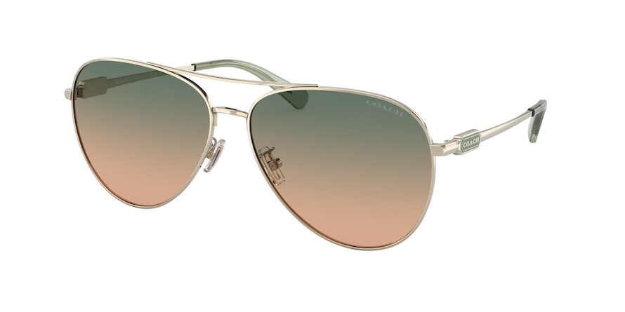 Coach CD474 HC7140 Pilot Sunglasses  900513-SHINY LIGHT GOLD 61-14-140 - Color Map gold