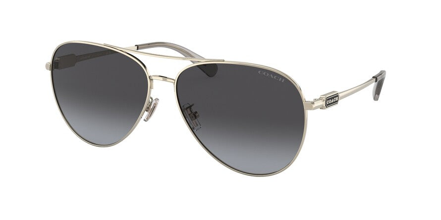 Coach CD474 HC7140 Pilot Sunglasses  90058G-SHINY LIGHT GOLD 61-14-140 - Color Map gold