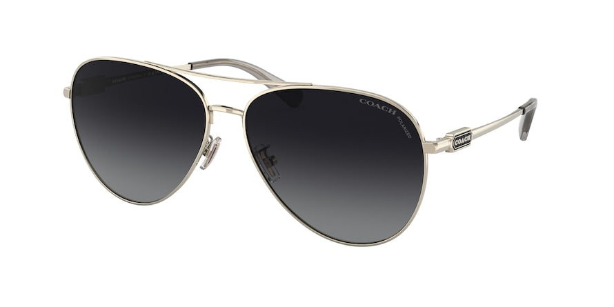 Coach CD474 HC7140 Pilot Sunglasses  9005T3-SHINY LIGHT GOLD 61-14-140 - Color Map gold