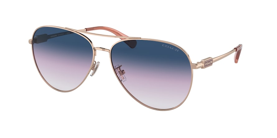 Coach CD474 HC7140 Pilot Sunglasses  93318H-SHINY ROSE GOLD 61-14-140 - Color Map pink
