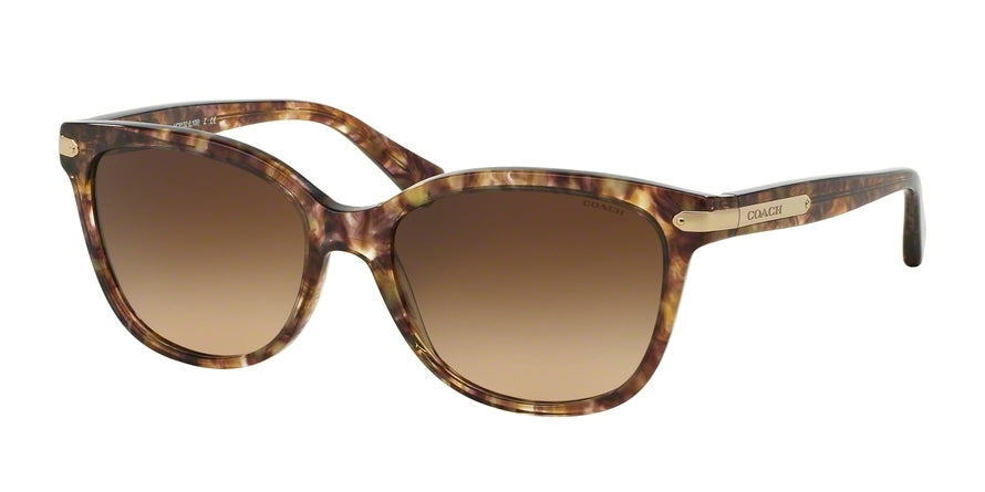 Coach L109 HC8132 Cat Eye Sunglasses  528713-LIGHT BROWN CONFETTI TORTOISE 57-17-135 - Color Map multi