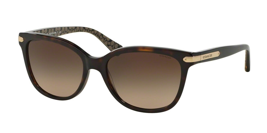 Coach L109 HC8132 Cat Eye Sunglasses  529113-DARK TORTOISE 57-17-135 - Color Map havana