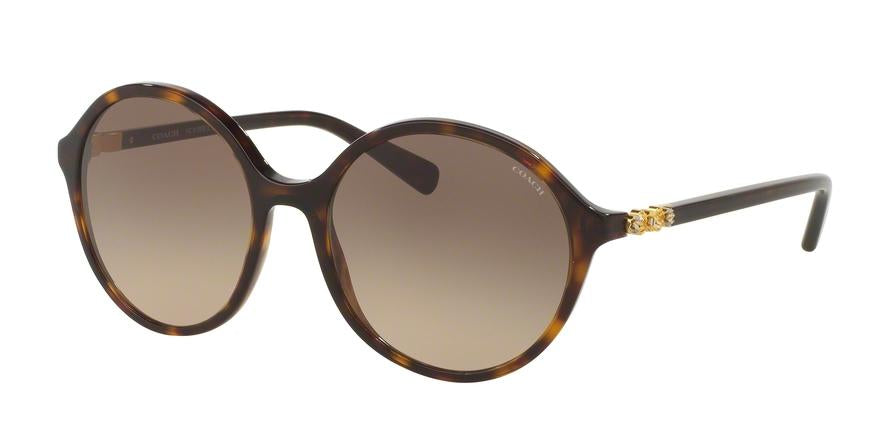Coach L1593 HC8188B Round Sunglasses  5120D0-DARK TORTOISE 55-18-140 - Color Map havana