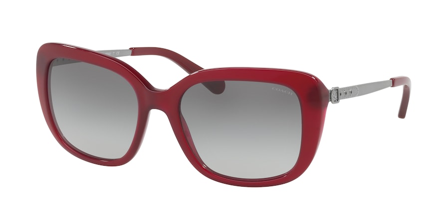 Coach L1005 HC8229F Square Sunglasses  550311-AUBERGINE 55-18-140 - Color Map aubergine