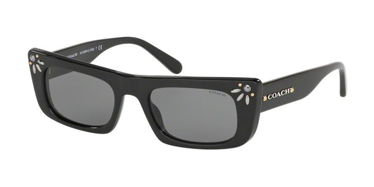 Coach L1093 HC8268H Rectangle Sunglasses  500287-BLACK 50-19-140 - Color Map black