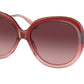 Coach C3483 HC8314 Round Sunglasses  55518H-SHIMMER BURGUNDY PINK GRADIENT 59-16-140 - Color Map red