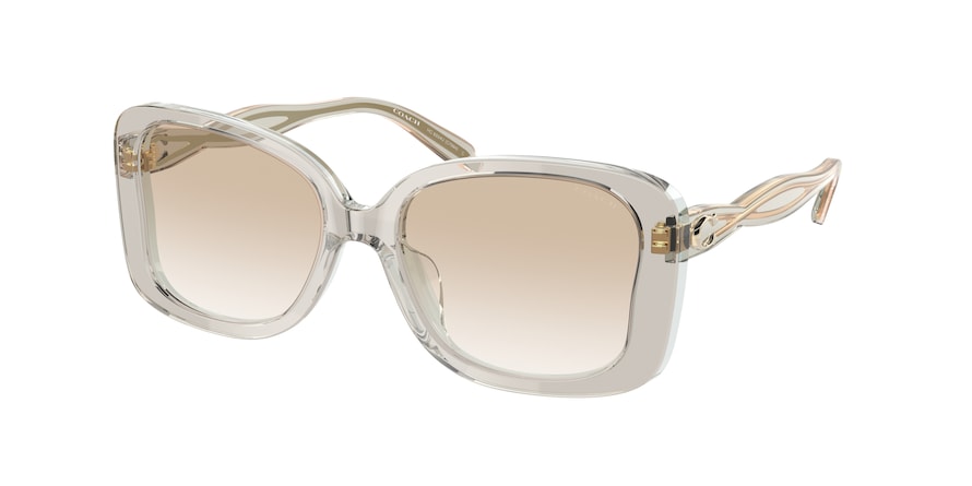Coach C7994 HC8334U 568111 Sunglasses Women's Transparent Grey/Grey Clear  53mm