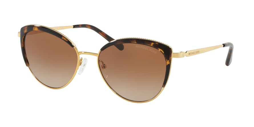 Michael Kors KEY BISCAYNE MK1046 Cat Eye Sunglasses  110013-LIGHT GOLD/DARK TORTOISE 56-17-140 - Color Map havana
