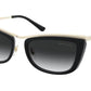 Michael Kors ZARIA MK1064 Rectangle Sunglasses  10148G-LIGHT GOLD/BLACK 56-19-145 - Color Map black