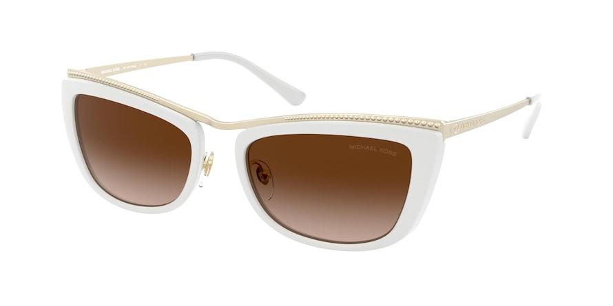 Michael Kors ZARIA MK1064 Rectangle Sunglasses  111413-LIGHT GOLD/WHITE 56-19-145 - Color Map white