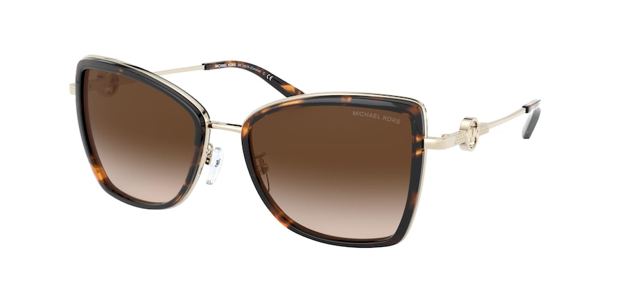 Michael Kors CORSICA MK1067B Butterfly Sunglasses  101413-LIGHT GOLD/DARK TORTOISE 55-18-140 - Color Map havana