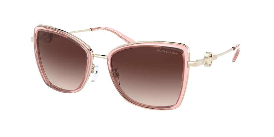 Michael Kors CORSICA MK1067B Butterfly Sunglasses  101913-LIGHT GOLD/PINK GRAPEFRUIT 55-18-140 - Color Map pink