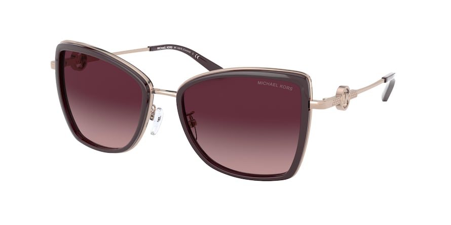 Michael Kors CORSICA MK1067B Butterfly Sunglasses  11088H-ROSE GOLD/CORDOVAN 55-18-140 - Color Map purple/reddish