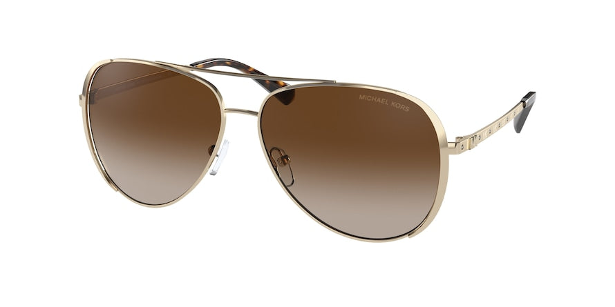 Michael Kors CHELSEA BRIGHT MK1101B Pilot Sunglasses  101413-LIGHT GOLD 60-13-140 - Color Map gold