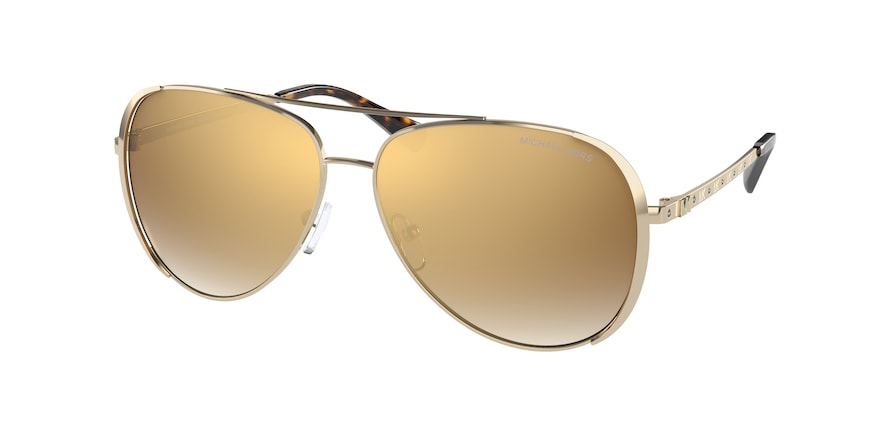 Michael Kors CHELSEA BRIGHT MK1101B Pilot Sunglasses  1014GO-LIGHT GOLD 60-13-140 - Color Map gold