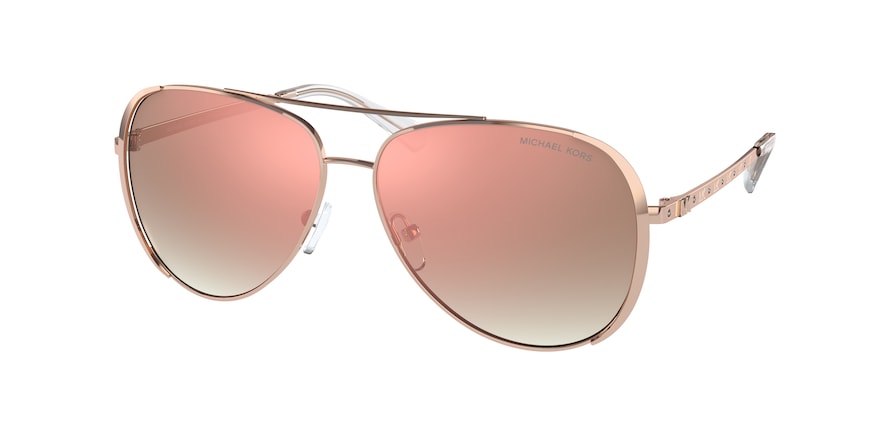 Michael Kors CHELSEA BRIGHT MK1101B Pilot Sunglasses  11086F-ROSE GOLD 60-13-140 - Color Map pink