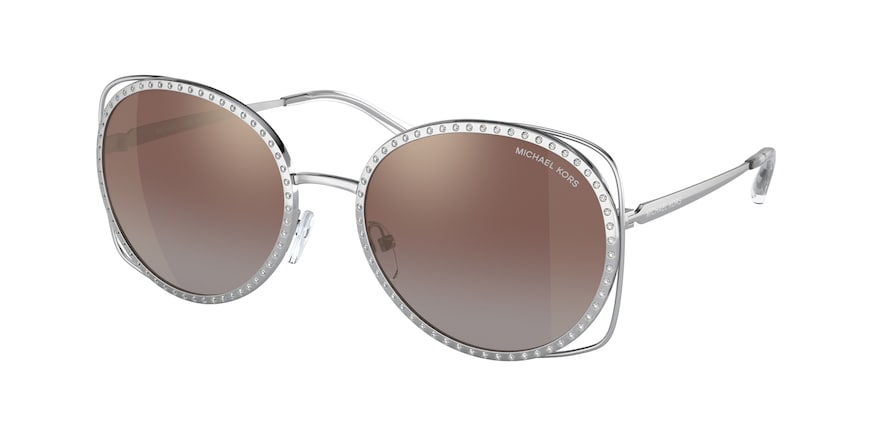 Michael Kors RIALTO MK1118B Round Sunglasses  11536K-SILVER 57-20-140 - Color Map silver