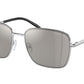 Michael Kors BURLINGTON MK1123 Square Sunglasses  11536G-SHINY SILVER 57-16-145 - Color Map silver