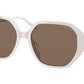 Michael Kors PASADENA MK2138U Irregular Sunglasses  334673-BONE 57-17-140 - Color Map white