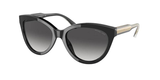 Michael Kors MAKENA MK2158 Cat Eye Sunglasses  30058G-BLACK/CLEAR LAMINATE 55-18-140 - Color Map black