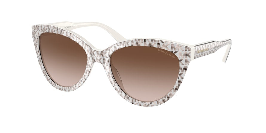 Michael Kors MAKENA MK2158 Cat Eye Sunglasses  309213-MK SIGNATURE PVC VANILLA 55-18-140 - Color Map white