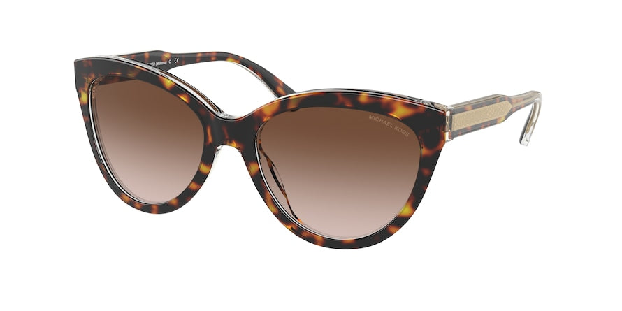 Michael Kors MAKENA MK2158 Cat Eye Sunglasses  310213-DARK TORTOISE/CLEAR 55-18-140 - Color Map havana