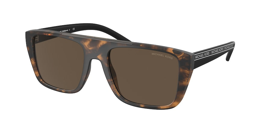 Michael Kors BYRON MK2159 Rectangle Sunglasses  300673-MATTE DARK TORT 55-19-145 - Color Map havana