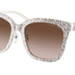 Michael Kors SAN MARINO MK2163F Square Sunglasses  310313-MK REPEAT VANILLA 55-19-145 - Color Map white