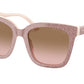 Michael Kors SAN MARINO MK2163 Square Sunglasses  392611-BALLET PINK SIGNATURE PVC 52-19-140 - Color Map pink