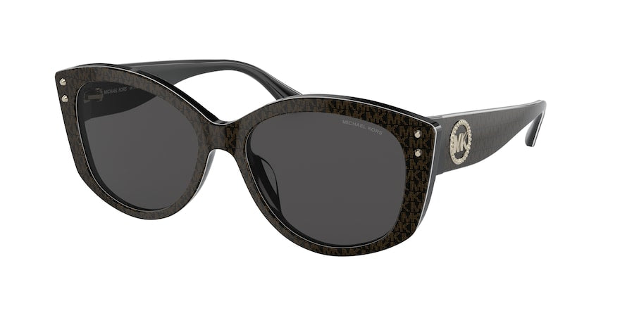 Michael Kors CHARLESTON MK2175U Irregular Sunglasses  350087-MK SIGNATURE PVC CHOCOLATE 54-16-140 - Color Map brown