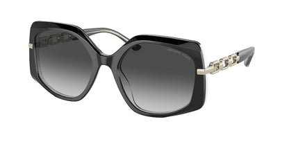 Michael Kors CHEYENNE MK2177 Irregular Sunglasses  31068G-BLACK/CLEAR LAMINATE 56-19-140 - Color Map black