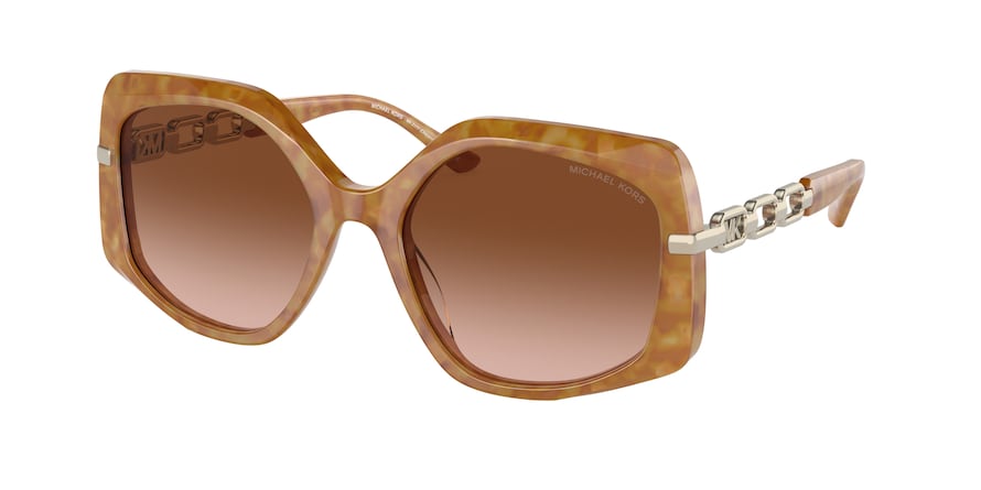 Michael Kors CHEYENNE MK2177 Irregular Sunglasses  39153B-MARIGOLD TORTOISE 56-19-140 - Color Map yellow