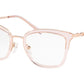 Michael Kors COCONUT GROVE MK3032 Square Eyeglasses  3417-ROSE GOLD/PINK TRANSPARENT 51-19-140 - Color Map pink