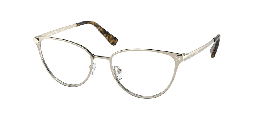 Michael Kors CAIRO MK3049 Cat Eye Eyeglasses  1014-SHINY LIGHT GOLD 52-17-140 - Color Map gold
