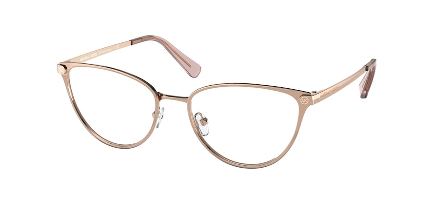 Michael Kors CAIRO MK3049 Cat Eye Eyeglasses  1108-SHINY ROSE GOLD 52-17-140 - Color Map pink