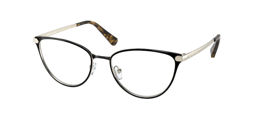 Michael Kors CAIRO MK3049 Cat Eye Eyeglasses  1334-SHINY BLACK 52-17-140 - Color Map black