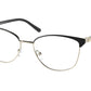 Michael Kors FERNIE MK3053 Cat Eye Eyeglasses  1014-MATTE BLACK/LIGHT GOLD 54-16-140 - Color Map black