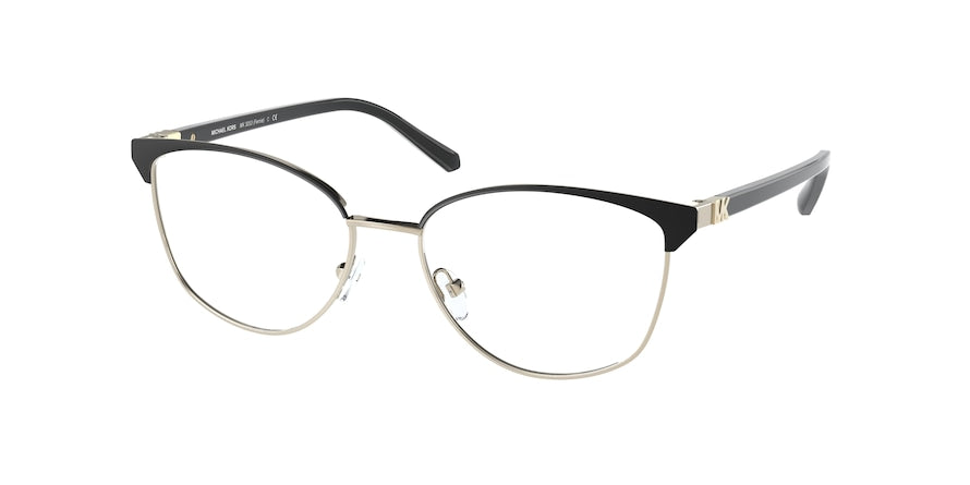 Michael Kors FERNIE MK3053 Cat Eye Eyeglasses  1014-MATTE BLACK/LIGHT GOLD 54-16-140 - Color Map black