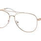 Michael Kors PROCIDA BRIGHT MK3054B Pilot Eyeglasses  1108-ROSE GOLD 56-14-140 - Color Map pink