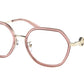 Michael Kors ATITLAN MK3057 Irregular Eyeglasses  1202-TRANSPARENT DUSTY ROSE 53-17-140 - Color Map pink