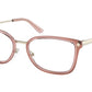 Michael Kors MURCIA MK3061 Rectangle Eyeglasses  1016-TRANSPARENT DUSTY ROSE 54-18-140 - Color Map gold
