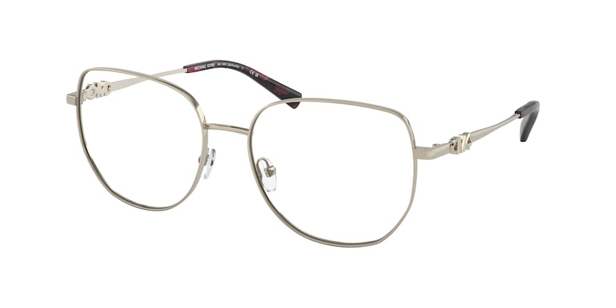 Michael Kors BELLEVILLE MK3062 Square Eyeglasses  1015-LIGHT GOLD 56-17-140 - Color Map gold