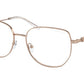 Michael Kors BELLEVILLE MK3062 Square Eyeglasses  1108SB-ROSE GOLD 56-17-140 - Color Map pink