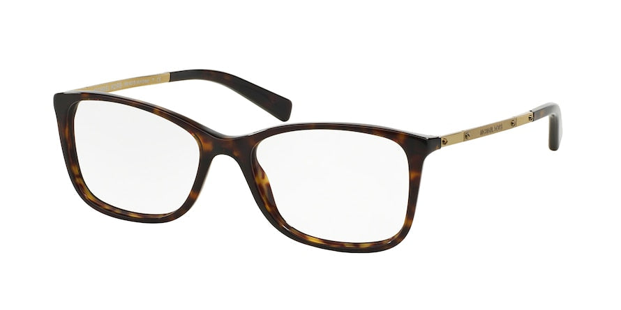 Michael Kors ANTIBES MK4016 Rectangle Eyeglasses  3006-DARK TORTOISE 53-17-140 - Color Map havana