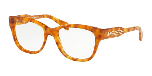 Michael Kors COURMAYEUR MK4059F Square Eyeglasses  3339-AMBER TORT 52-18-140 - Color Map amber