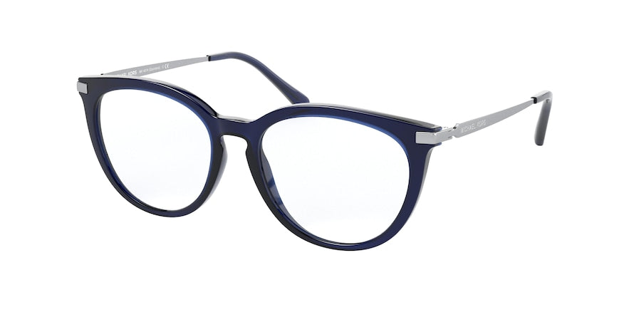 Michael Kors QUINTANA MK4074 Square Eyeglasses  3221-DARK CHAMBRAY TRANSPARENT 51-16-140 - Color Map blue