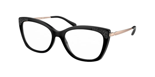 Michael Kors BELMONTE MK4077 Rectangle Eyeglasses  3332-BLACK 52-17-140 - Color Map black