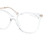 Michael Kors BUDAPEST MK4084U Square Eyeglasses  3332SB-CLEAR 54-16-140 - Color Map clear