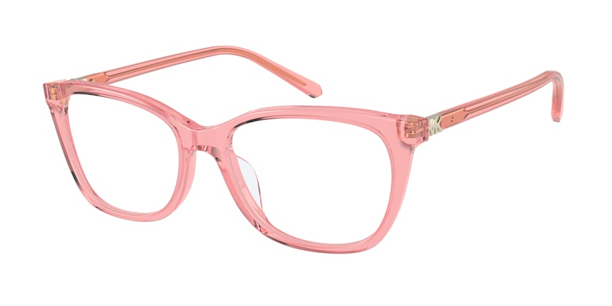 Michael Kors EDINBURGH MK4085U Rectangle Eyeglasses  3750-BIO WATERMELON TRANSPARENT 52-17-140 - Color Map red
